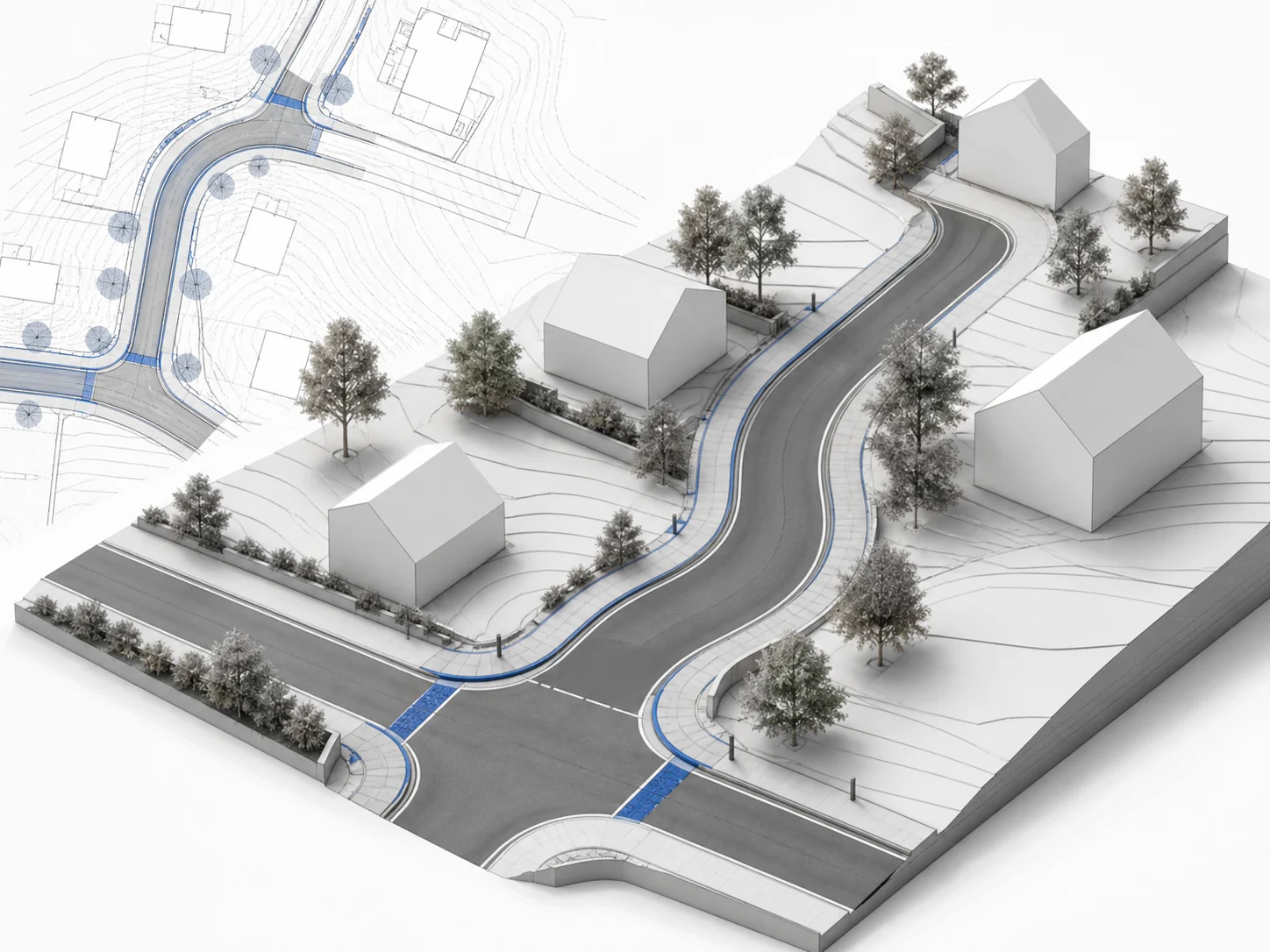 Road and site model created in SketchUp