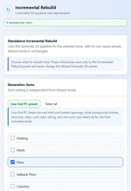 Lizark Incremental Rebuild controls