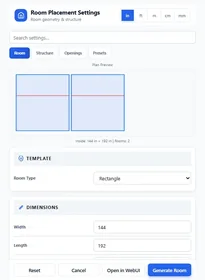 Lizark Room Placement controls