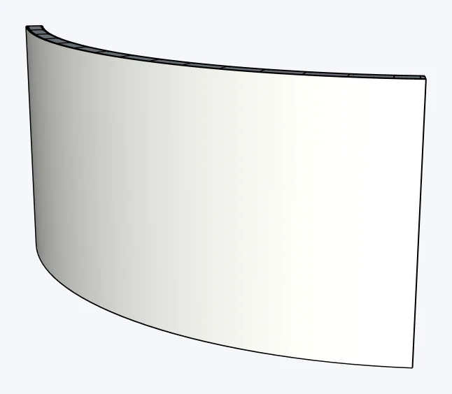 Cold-formed steel (CFS) curved walls, with finish layers, captured in SketchUp 2026 with Lizark