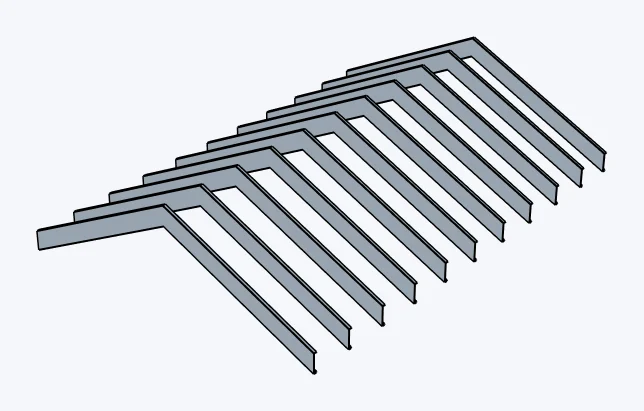Cold-formed steel (CFS) gable roofs, exposed channels, captured in SketchUp 2026 with Lizark