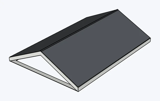 Mass timber / CLT gable roofs, with finish layers, captured in SketchUp 2026 with Lizark