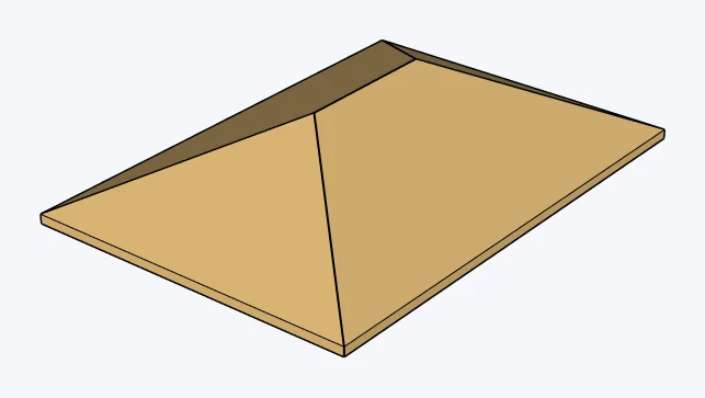 Mass timber / CLT hip roofs, exposed panel / slab, captured in SketchUp 2026 with Lizark