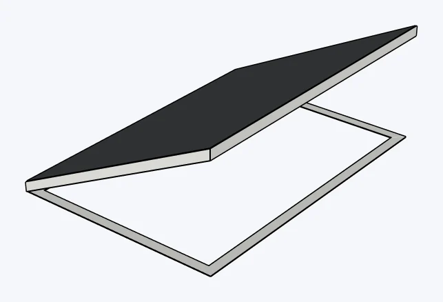 Mass timber / CLT shed roofs, with finish layers, captured in SketchUp 2026 with Lizark
